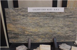 Golden Grey Blue Marble Slab
