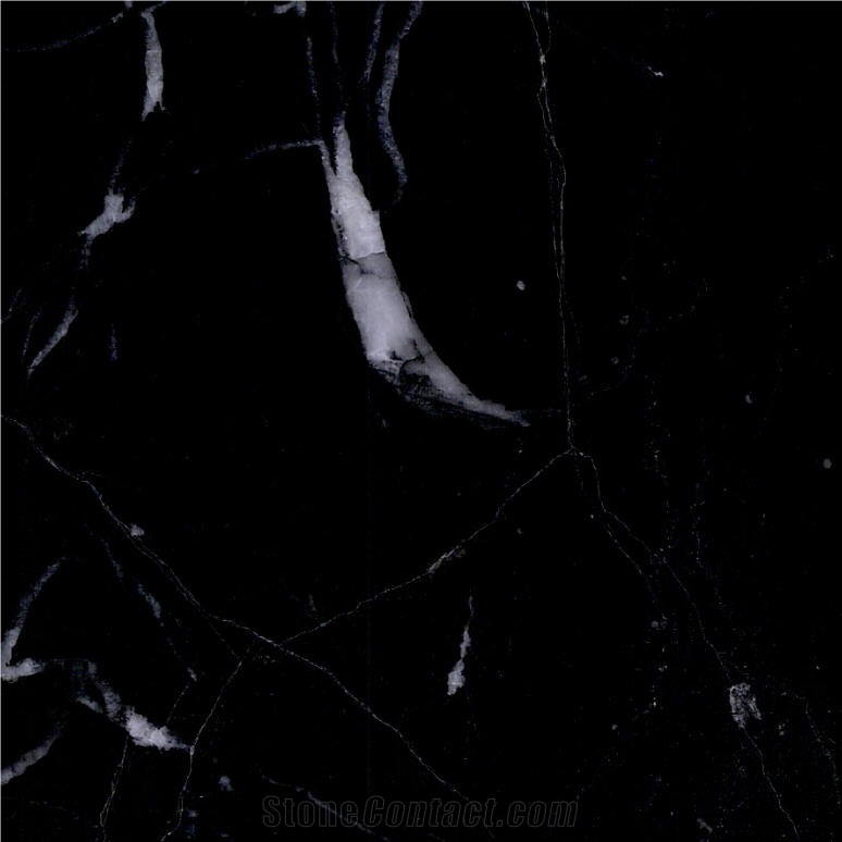 Ink Black Marble Tile