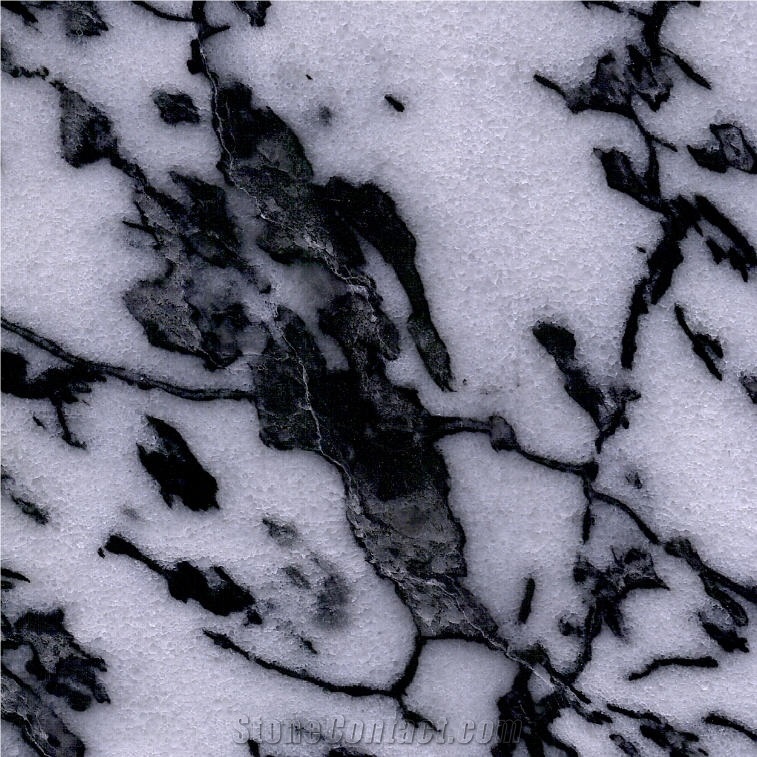 Ink White Marble Tile