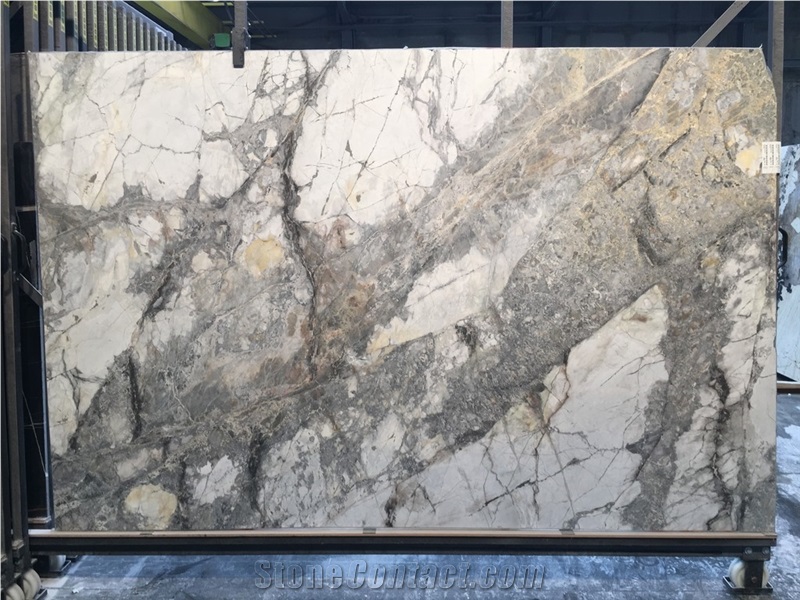 Invisible Grey Gold Marble Slab