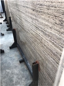 Ocean Silver Travertine Slab