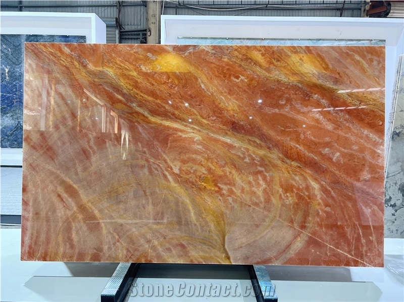 Rainbow Red Marble Slab