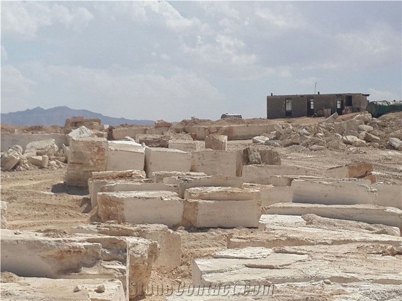 Jarghouye Isfahan White Travertine quarry