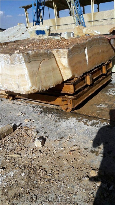 Persian White Onyx Quarry- Onice Bianco- White Snow Onyx