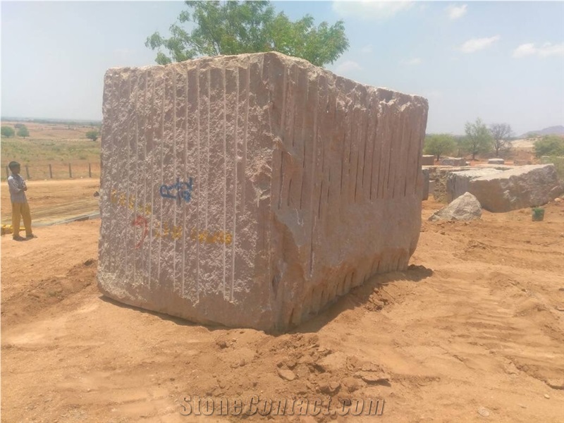 Abstract Red Granite Quarry
