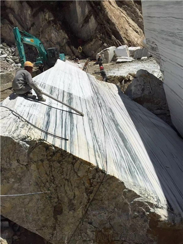 White Wood Jade Marble Quarry