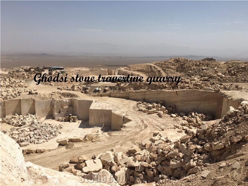 Light Beige Travertine, Atash Kouh Light Travertine Quarry