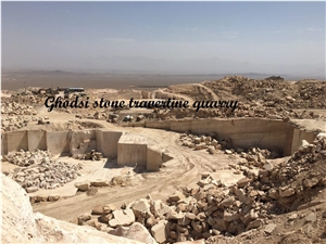Light Beige Travertine, Atash Kouh Light Travertine Quarry