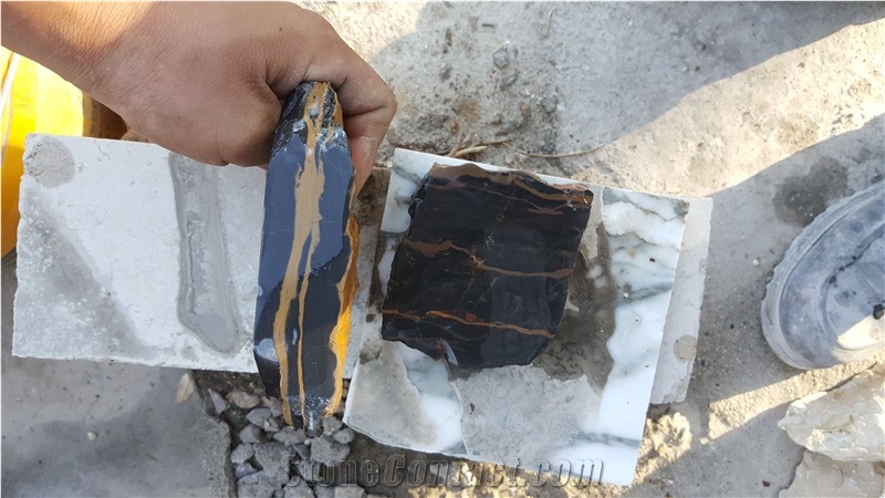 China Nero Portoro Marble- Portoro Gold Marble Quarry