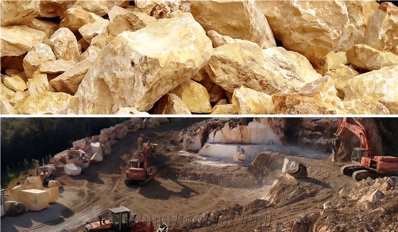Cava Moscona- Giallo Siena Marble, Siena Gold, Yellow Siena Marble Quarry