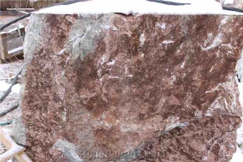 Rosso Karpato Marble new Ukrainian material. Analog Rosso Verona. Quarry Blocks