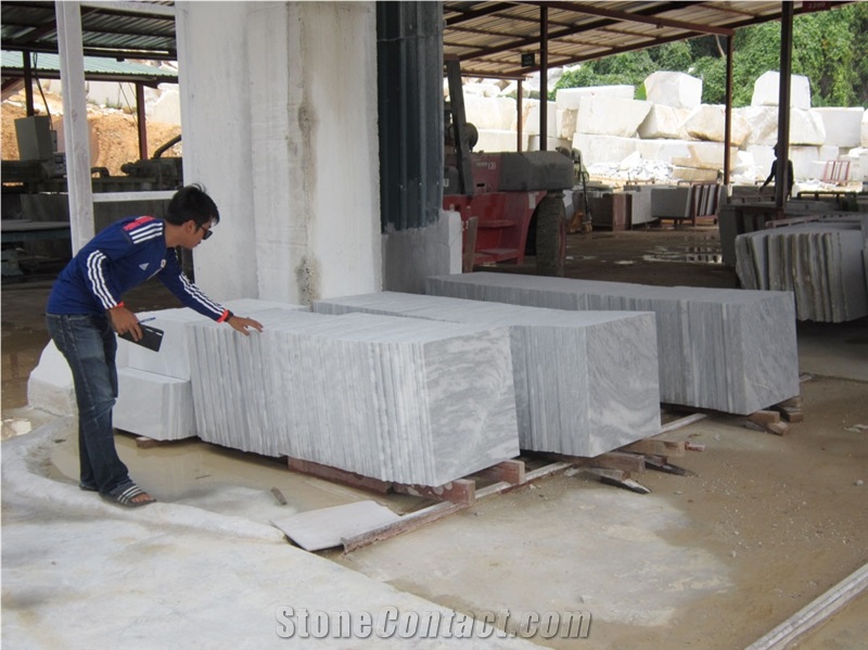 Kelantan Purplish White Marble- Black Spotted White Marble Quarry