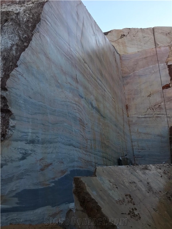 Coral Pink Grey Marble Quarry