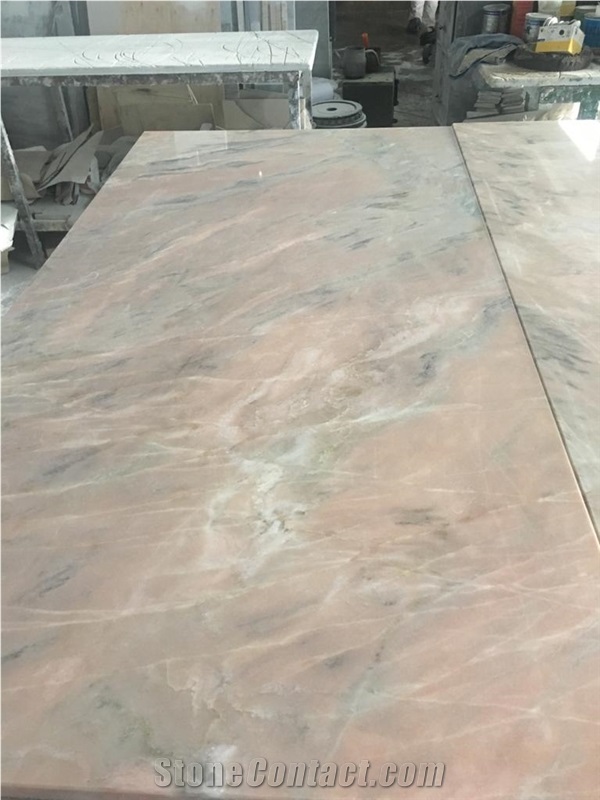 Coral Pink Grey Marble Quarry