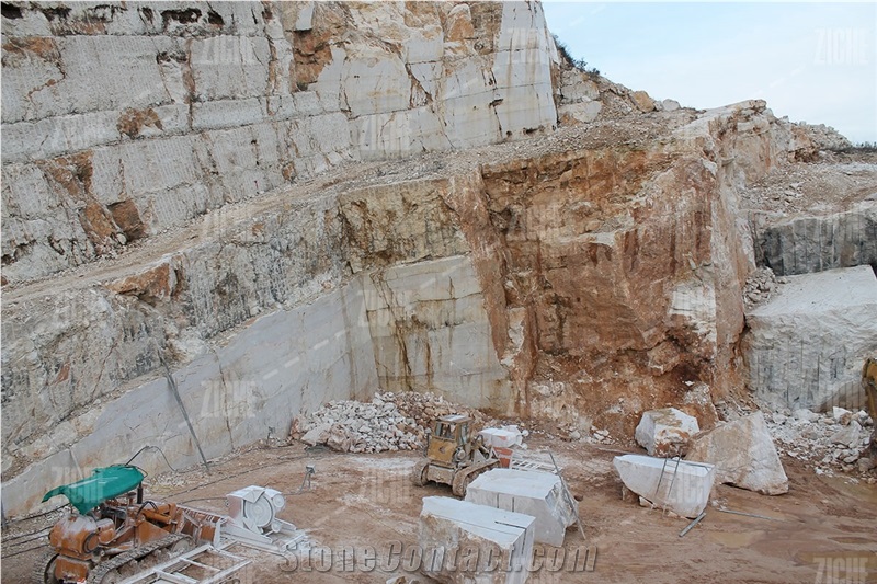 Cava Bolla-Botticino Semi Classico, Botticino Fiorito Classico Quarry