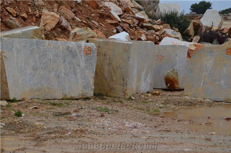 Ritsona Yellow Marble Quarry - Mykalissos Gold, Ritsona Gold Marble