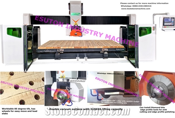 5 Axis Automatic Stone Bridge Saw, CNC Bridge Cutting Machine
