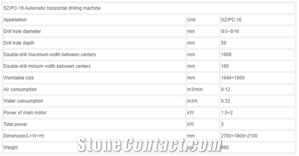 SZ/PC-16 Automatic Horizontal Drilling Machine- Stone Drilling, Slot Machine