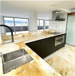 Natural Quartzite countertop polished finish gold quartzite