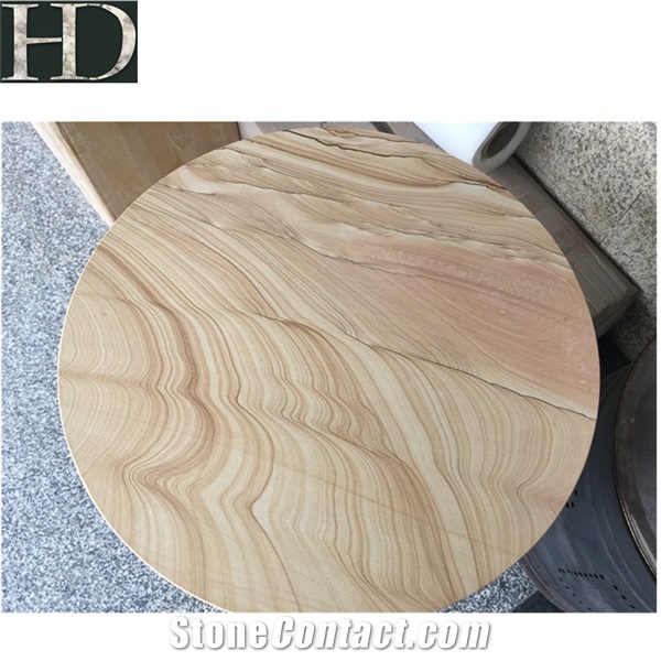 Natural Yellow Wooden Sandstone Tiles & Slabs for Wall Clad