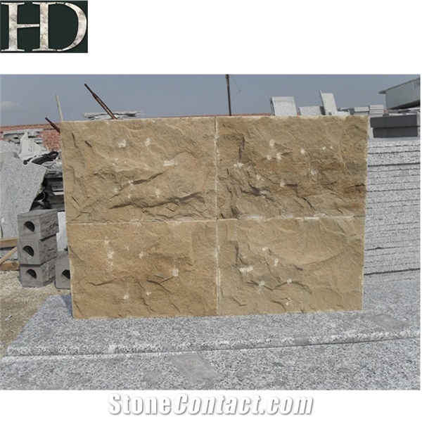 Natural Yellow Wooden Sandstone Tiles & Slabs for Wall Clad