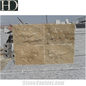 Natural Yellow Wooden Sandstone Tiles & Slabs for Wall Clad