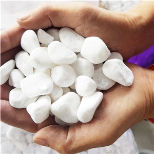 Snow white garden pebble stone for landscaping