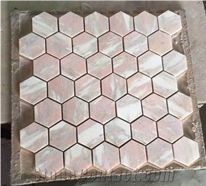 Norway Rose Pink Mosaic Waterjet Pattern Tiles