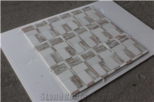 Norway Rose Pink Mosaic Waterjet Pattern Tiles