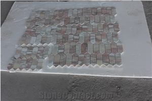 Norway Rose Pink Mosaic Waterjet Pattern Tiles