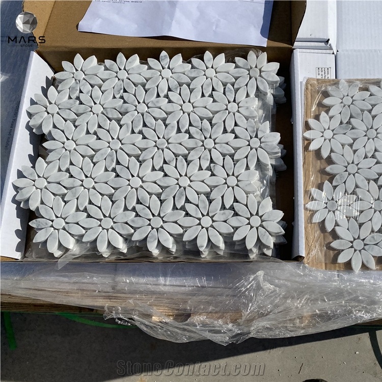 2021 Hot Selling Daisy Flower Marble Mosaic Tiles