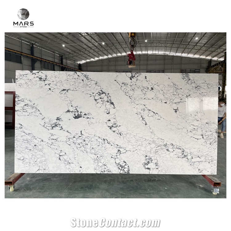 New Arrival Luxury Calacatta Quartz Stone With Big Veins