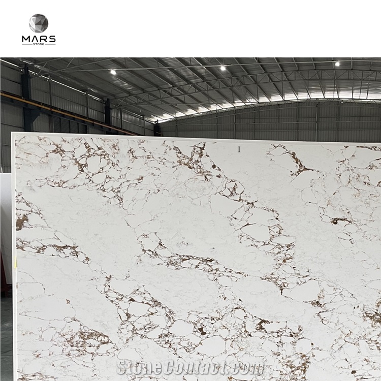 New Arrival Luxury Calacatta Quartz Stone With Big Veins