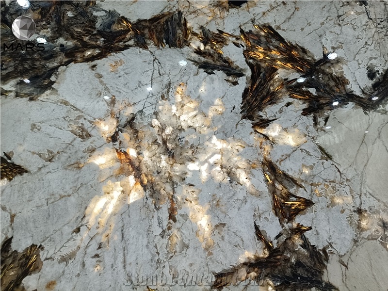 Interior Wall light Transmitting Stone Design SnowFoxGranite