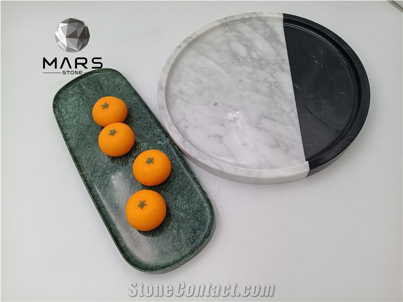 Natural Green Marble Fruit Tray Plate For Luxury Design