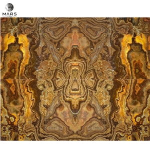 Natural Tiger Onyx Stone With Wood Vein For Table And Tile