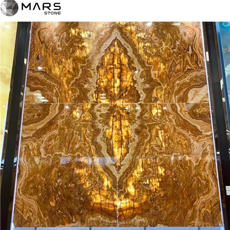 Pakistan Tiger Onyx Slab Laminated Tranlusent Onyx 