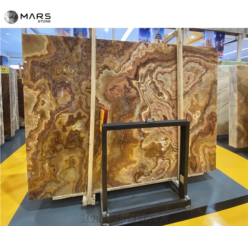 Pakistan Tiger Onyx Slab Laminated Tranlusent Onyx 