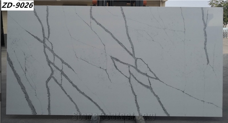 Cheap Price 126"x 63" JUMBO Calacatta White quartz slabs 