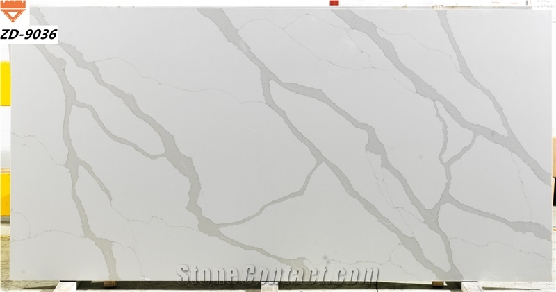 Cheap Price 126"x 63" JUMBO Calacatta White quartz slabs 