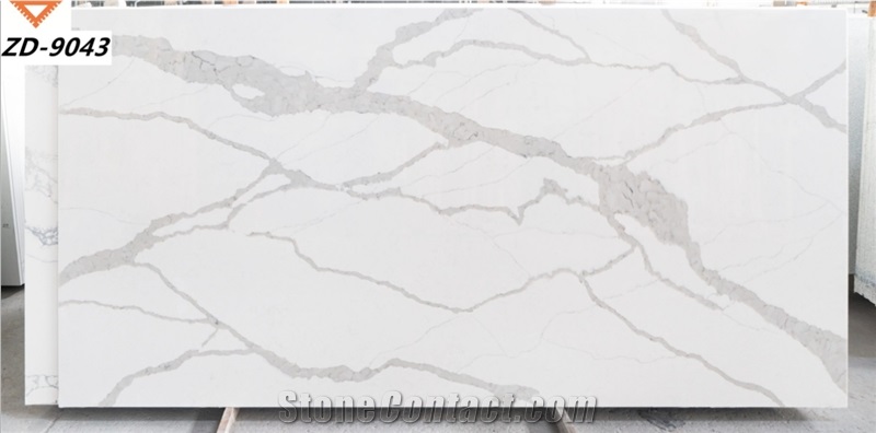 Cheap Price 126"x 63" JUMBO Calacatta White quartz slabs 