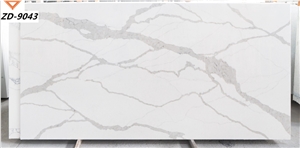 Cheap Price 126"x 63" JUMBO Calacatta White quartz slabs 