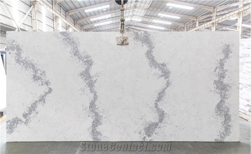 Pure White Quartz Slabs, Artificial Quartz Stone
