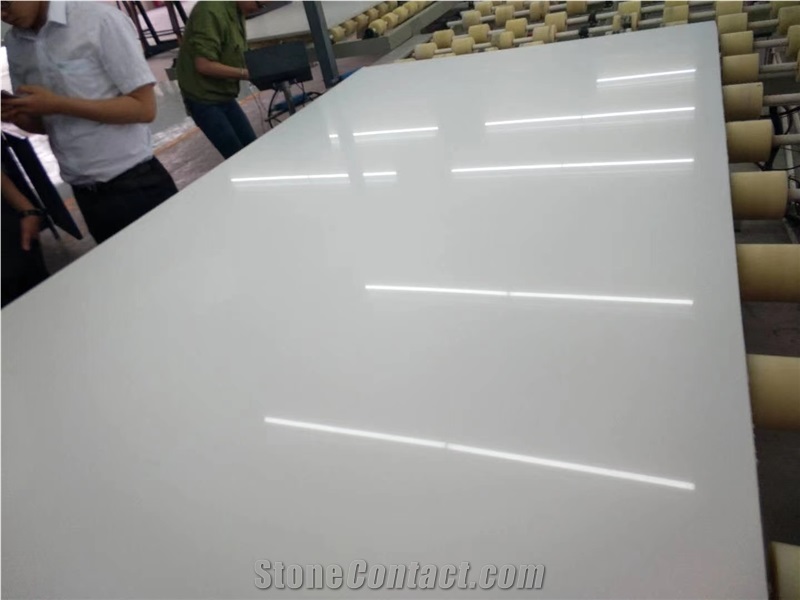 Quartz stone white pure hot sales