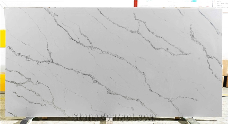 Unique Calacatta Book Matched Quartz Slabs & Tiles