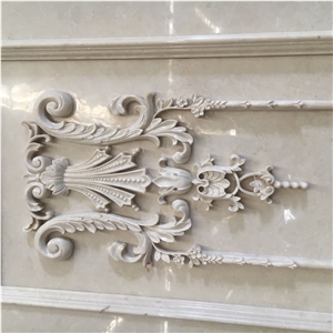 3D carving marble wall mirror frame panel CNC stone decor 