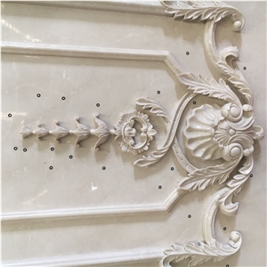3D carving marble wall mirror frame panel CNC stone decor 