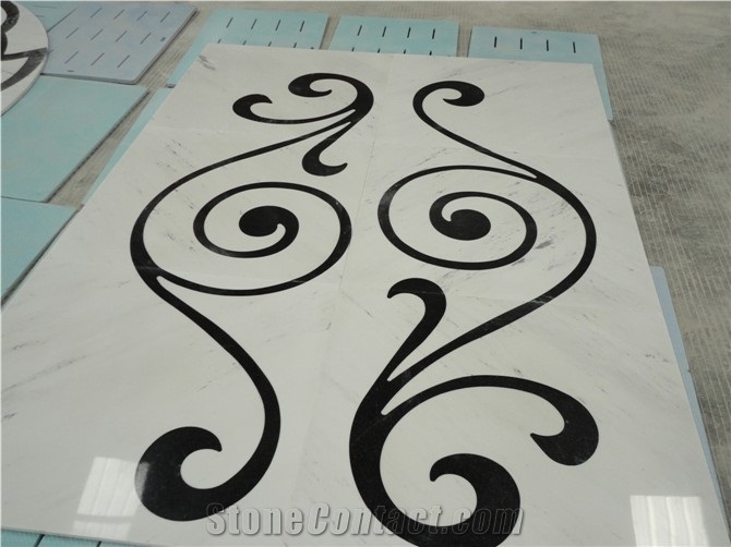 dark emperador floor carpet medallion volakas waterjet 
