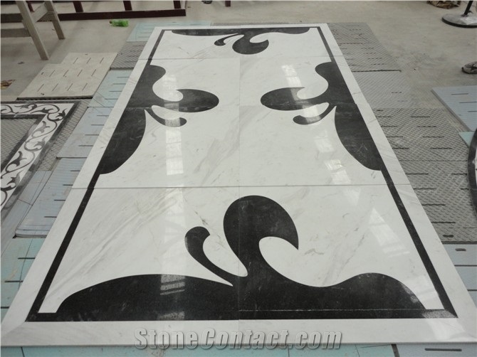 dark emperador floor carpet medallion volakas waterjet 