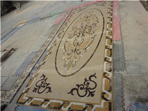 michaelangelo floor waterjet medallion crema marfil carpet